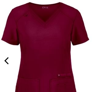Cherokee iflex Wine Colored Scrub Top size Large